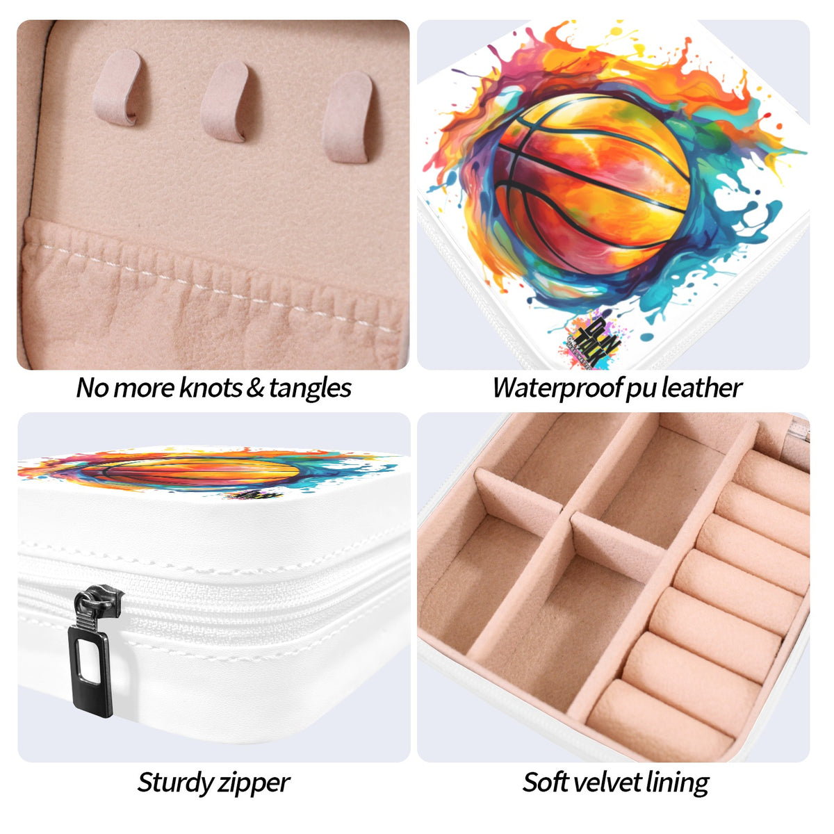 Paint Drip Lock Sports Travel Jewelry Box -9