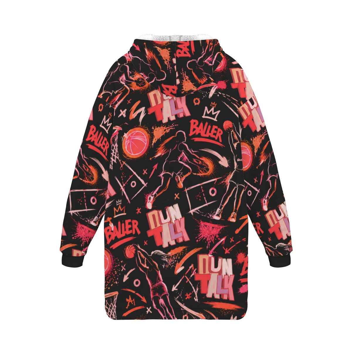 Sketchbook Blanket Hoodie - Black/Red