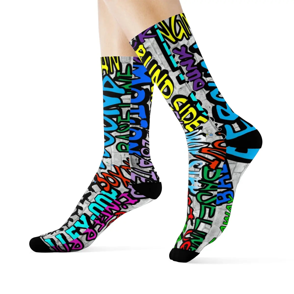 Duntalk "Ball All Day" Basketball Graffiti Crew Socks/G