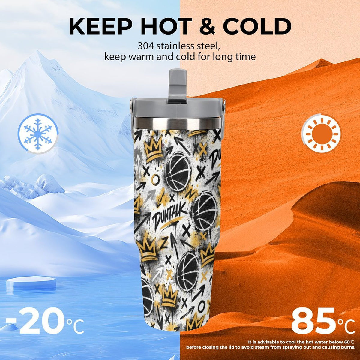 Crown Graffiti Tumbler - White/Gold