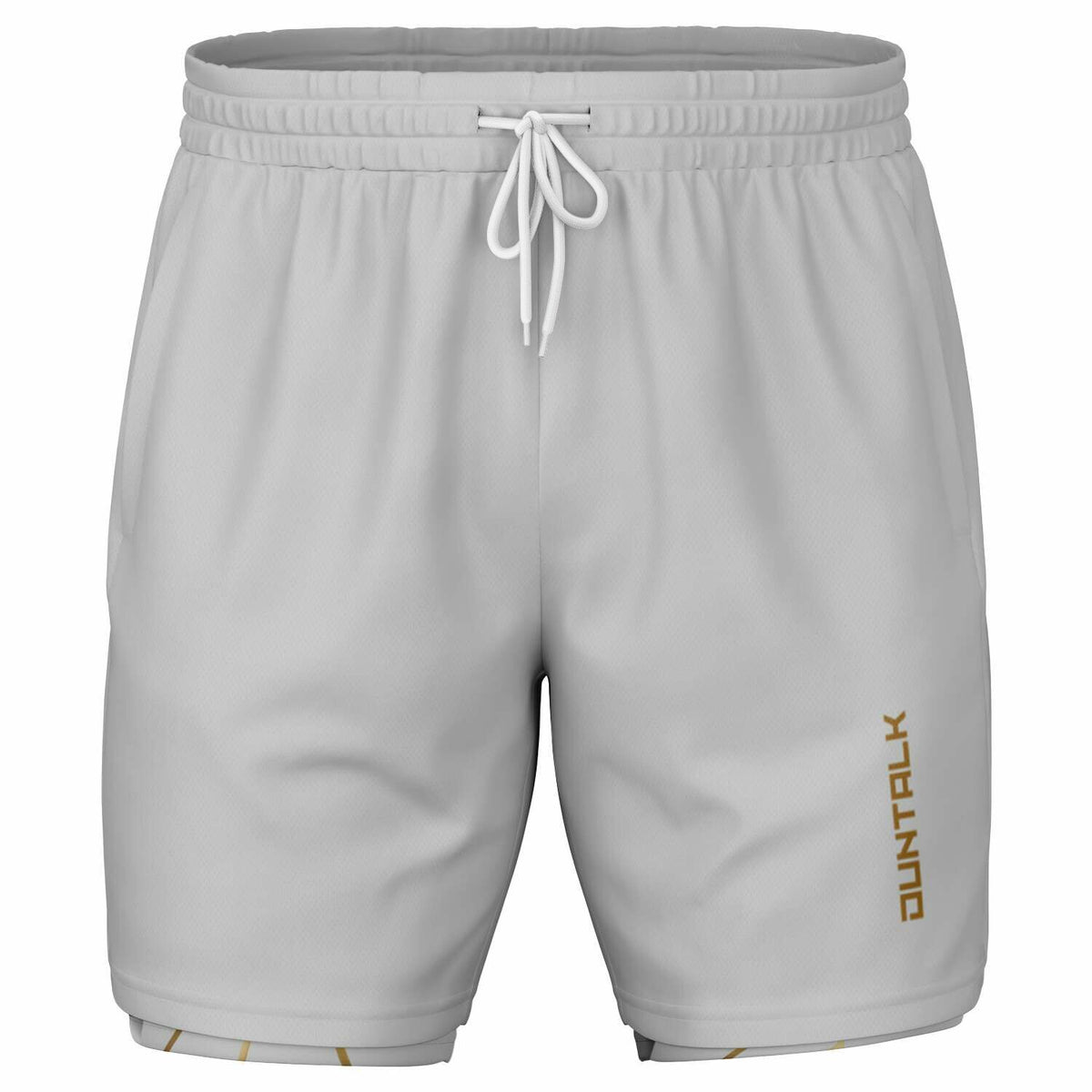 Black Top Unisex 2-in-1 Shorts - White