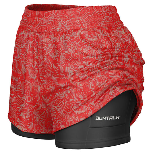 Duntalk "Splash" 2 in 1 Basketball Shorts - Red Subliminator