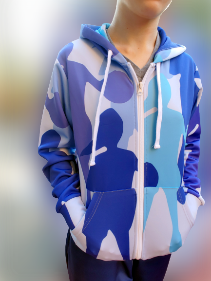 "D-Up" Basketball Athletic Hoodie Jacket - Powder