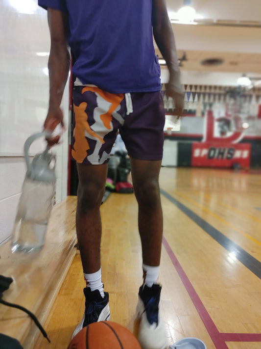 Duntalk "Head Top" Basketball Mid Shorts - Red Subliminator