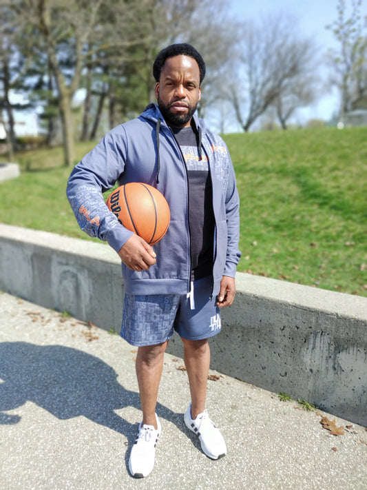 Duntalk "Court Vision" Basketball Mid Shorts - Grey Subliminator