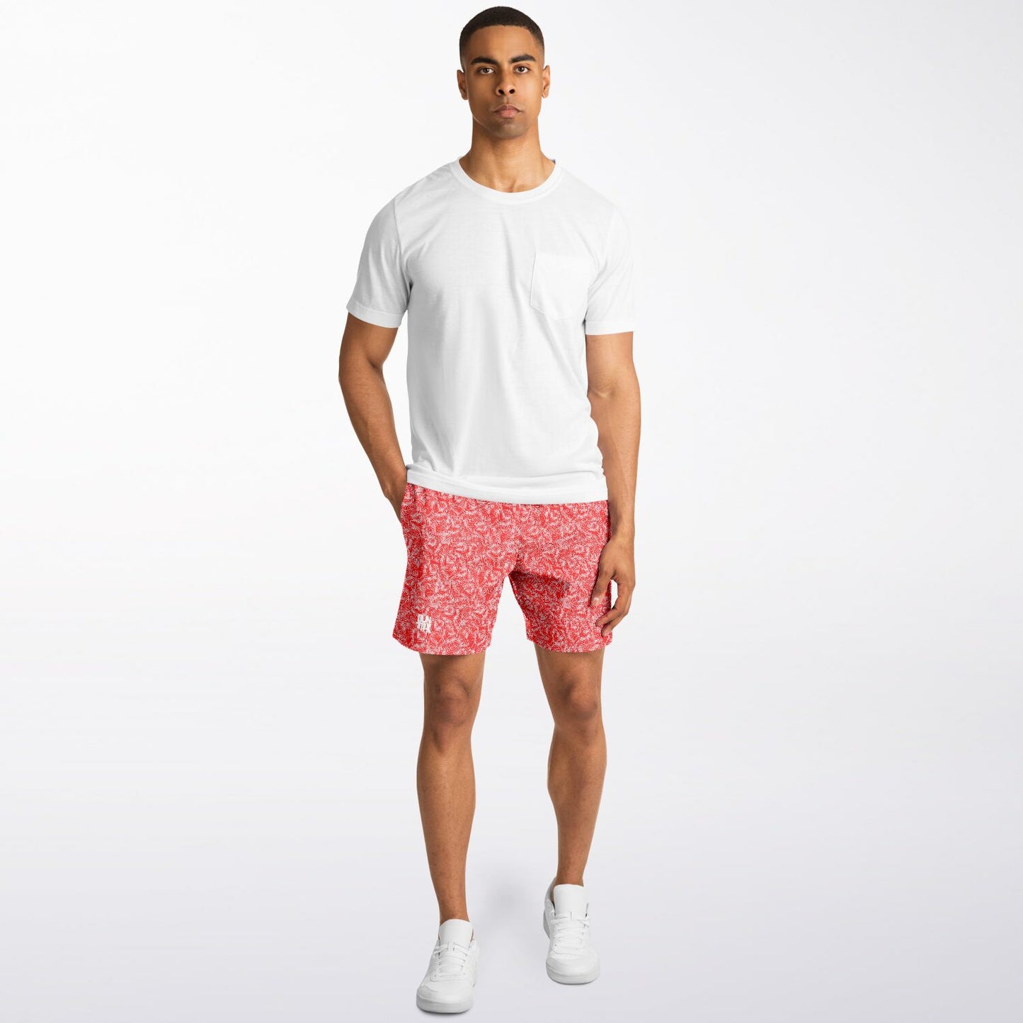 Duntalk "Splash" Basketball Mid Shorts Cherry