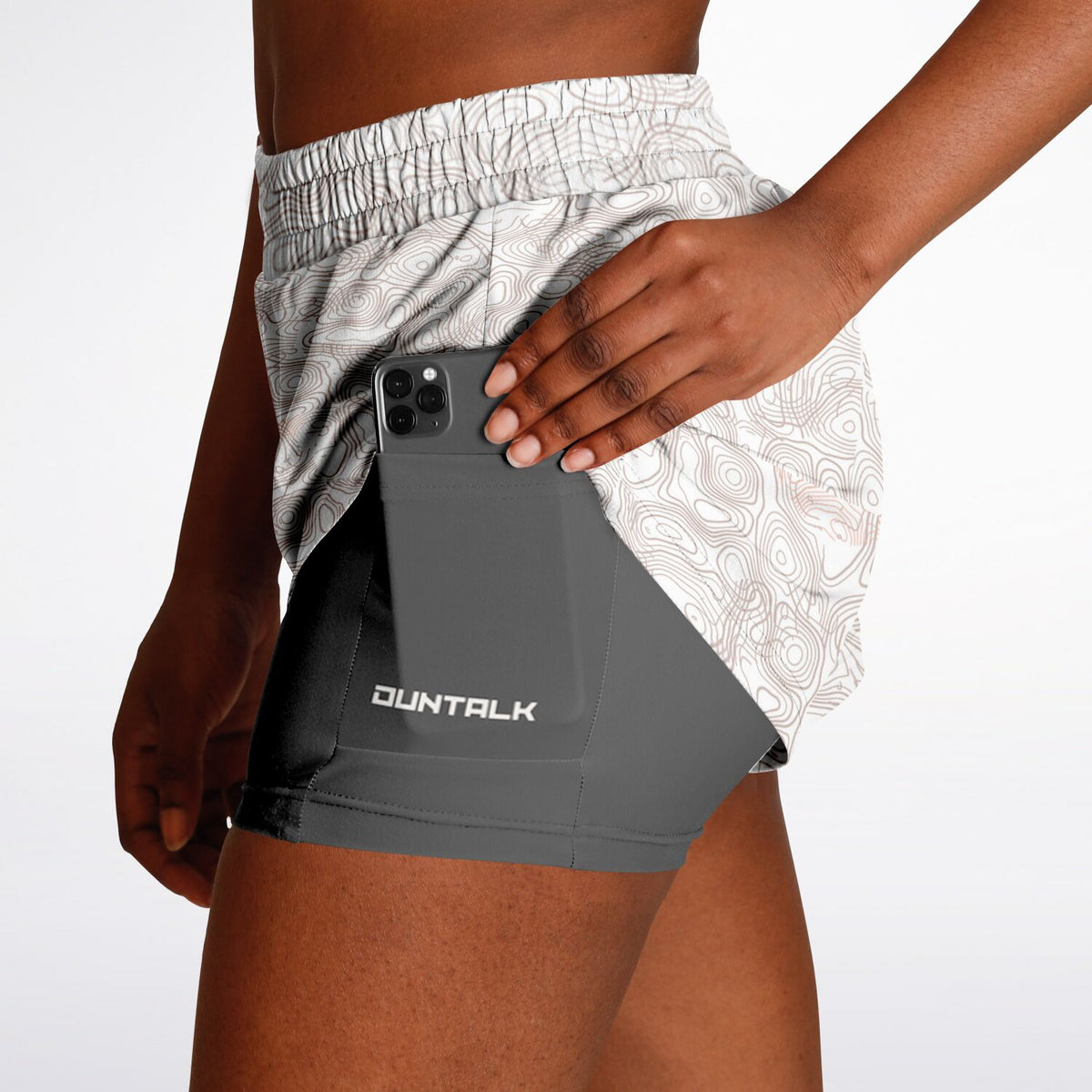 Duntalk "Splash" 2 in 1 Basketball Shorts - White Subliminator