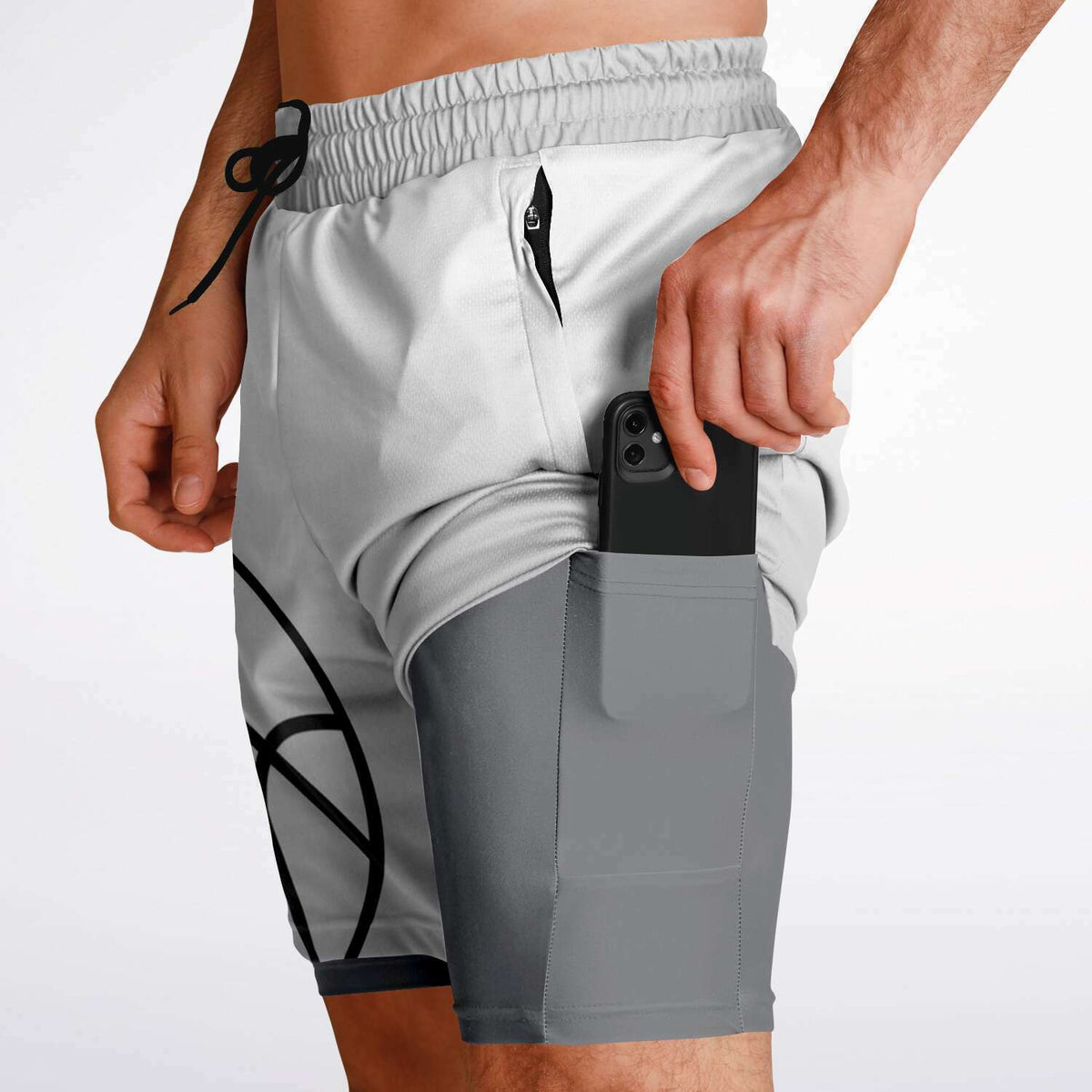 Duntalk "Doodle" Men's 2-in-1 Shorts - Grey Subliminator