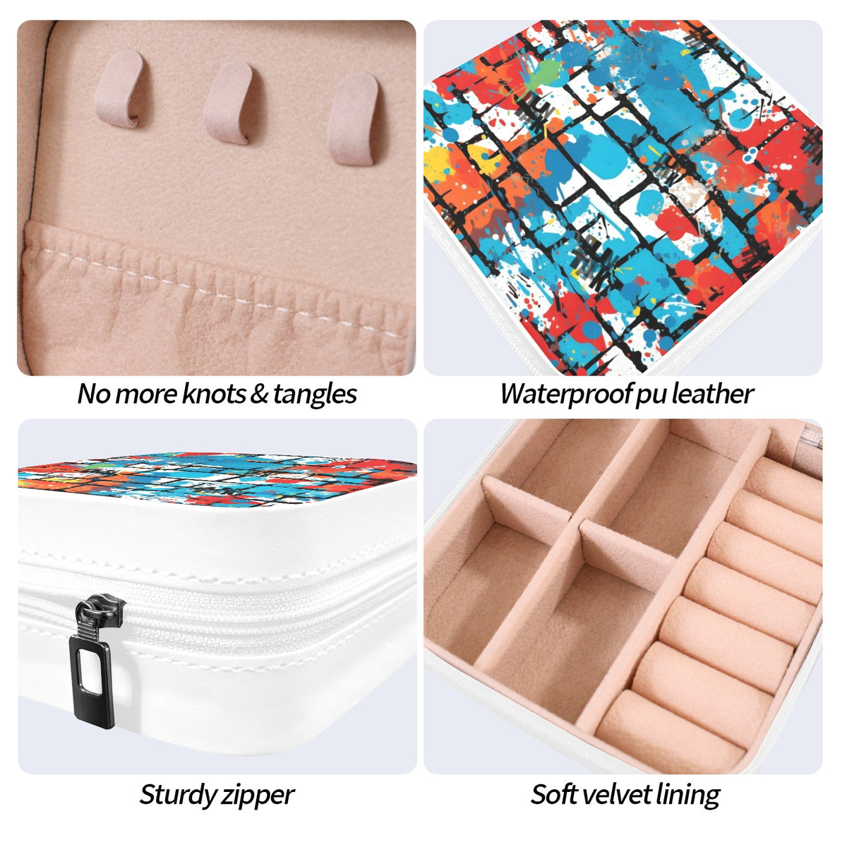 Paint Drip Lock Sports Travel Jewelry Box -11