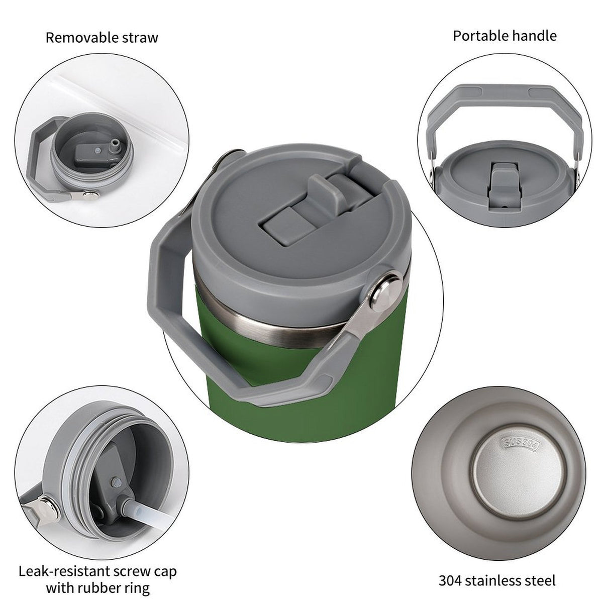 Insulated Water Bottle - Green