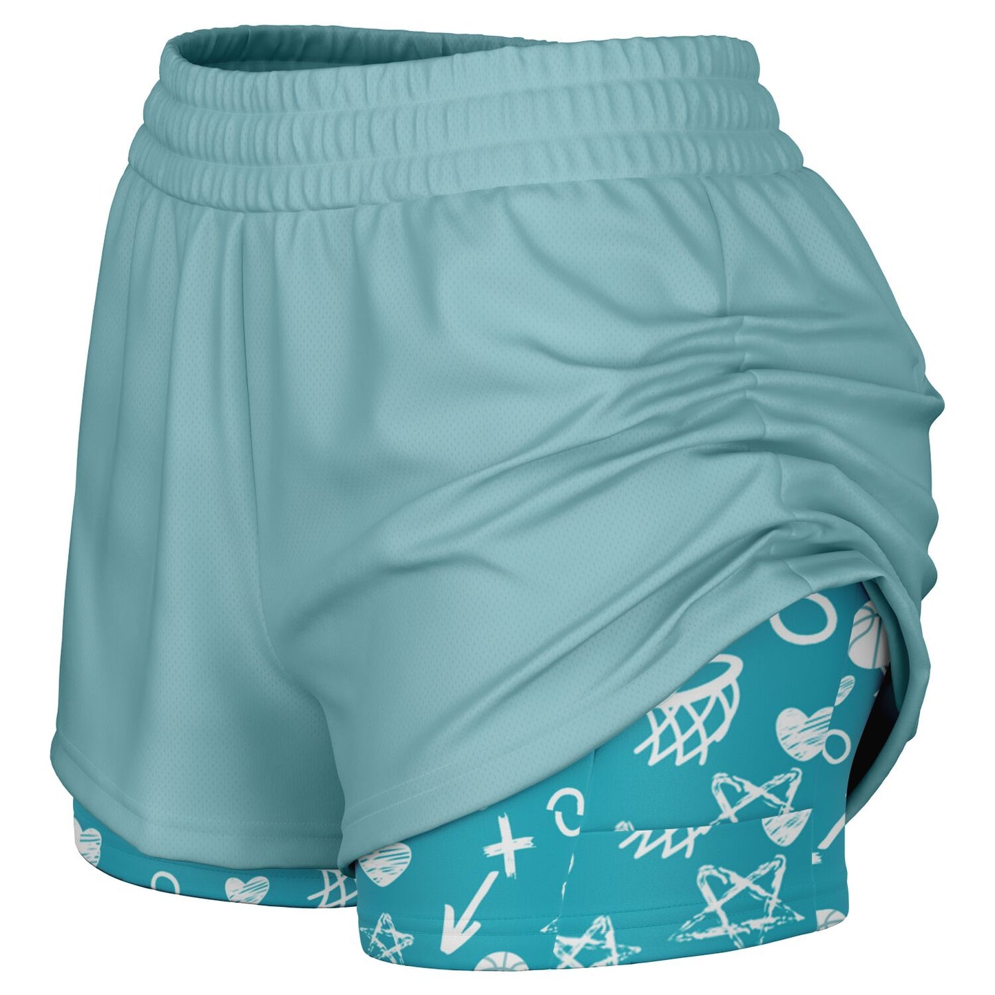 Duntalk "Da Gyal Dem" Women's 2-in-1 Shorts - Turq