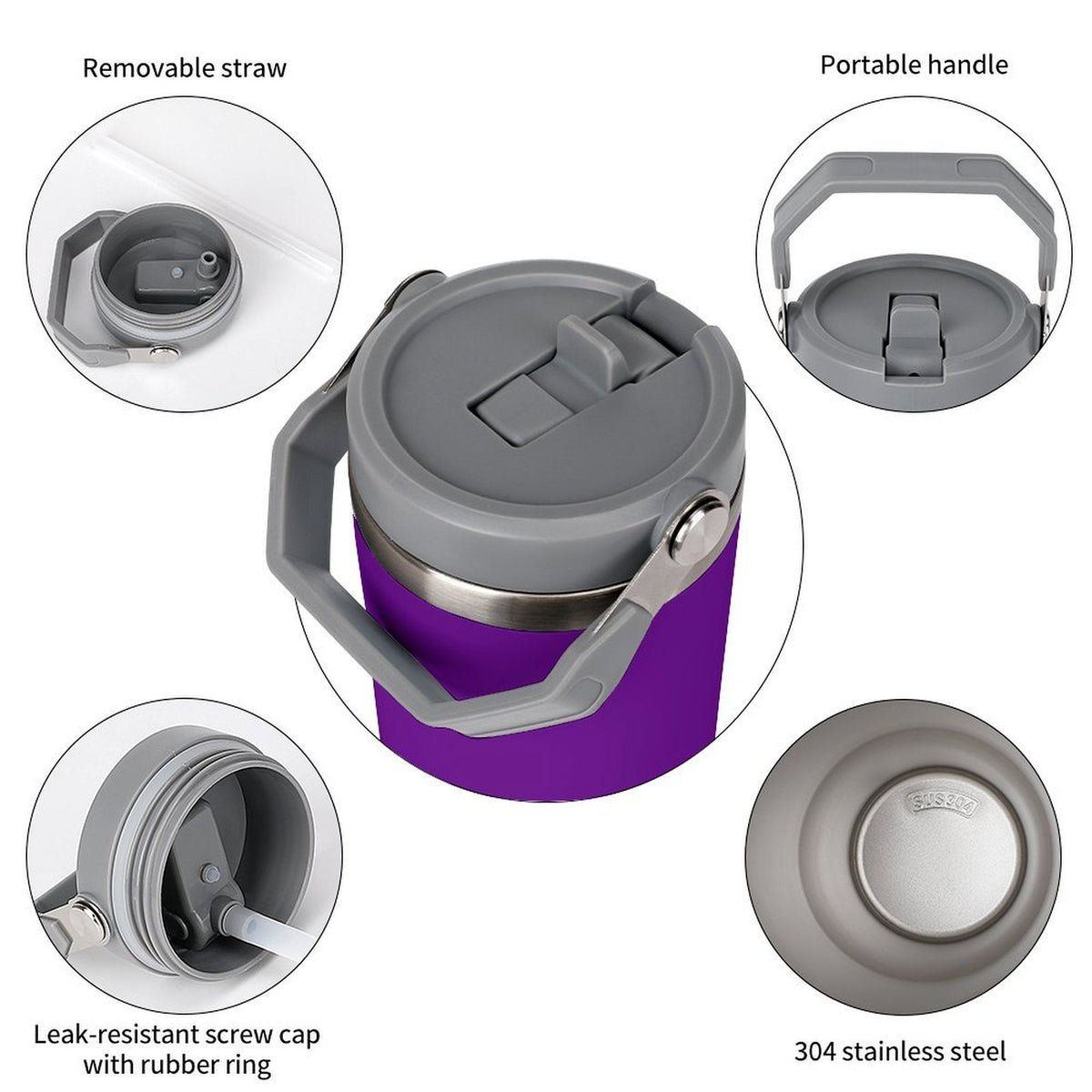Insulated Water Bottle - Purple
