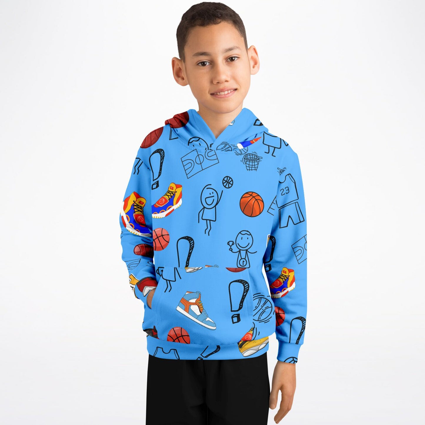 Duntalk "Streetball" Youth Basketball Hoodie - Court Blue