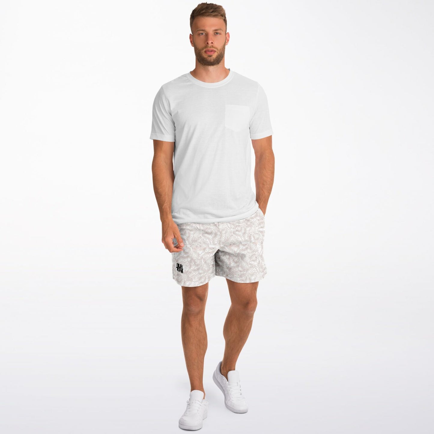 Duntalk "Splash" Basketball Mid Shorts White