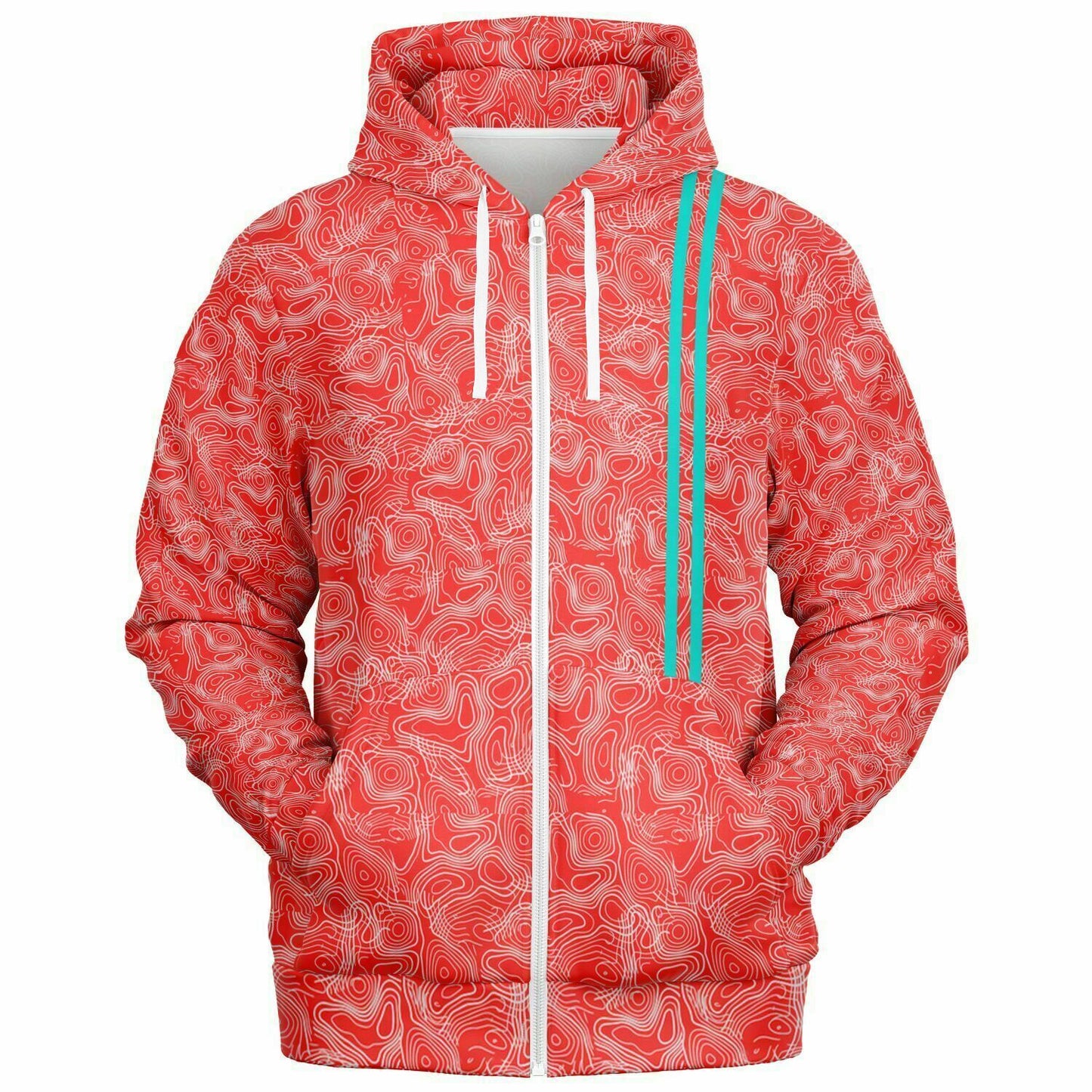 Duntalk "Splash" Basketball Zip-Up Hoodie Red