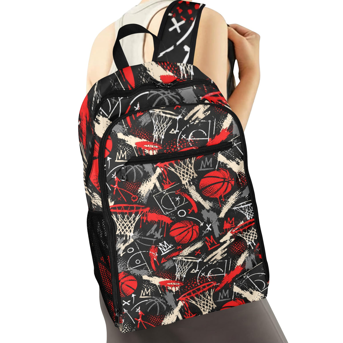 Rim Check Backpack - Large Black/Red