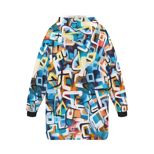 "One Stop" Basketball Hoodie Blanket - Blue