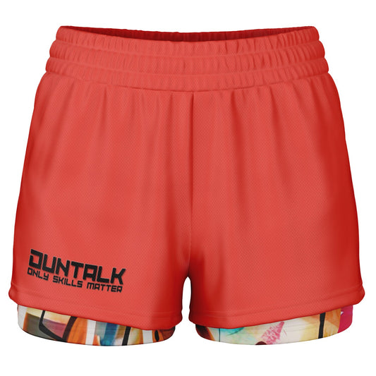 "One Stop" Women's 2-in-1 Shorts - Red
