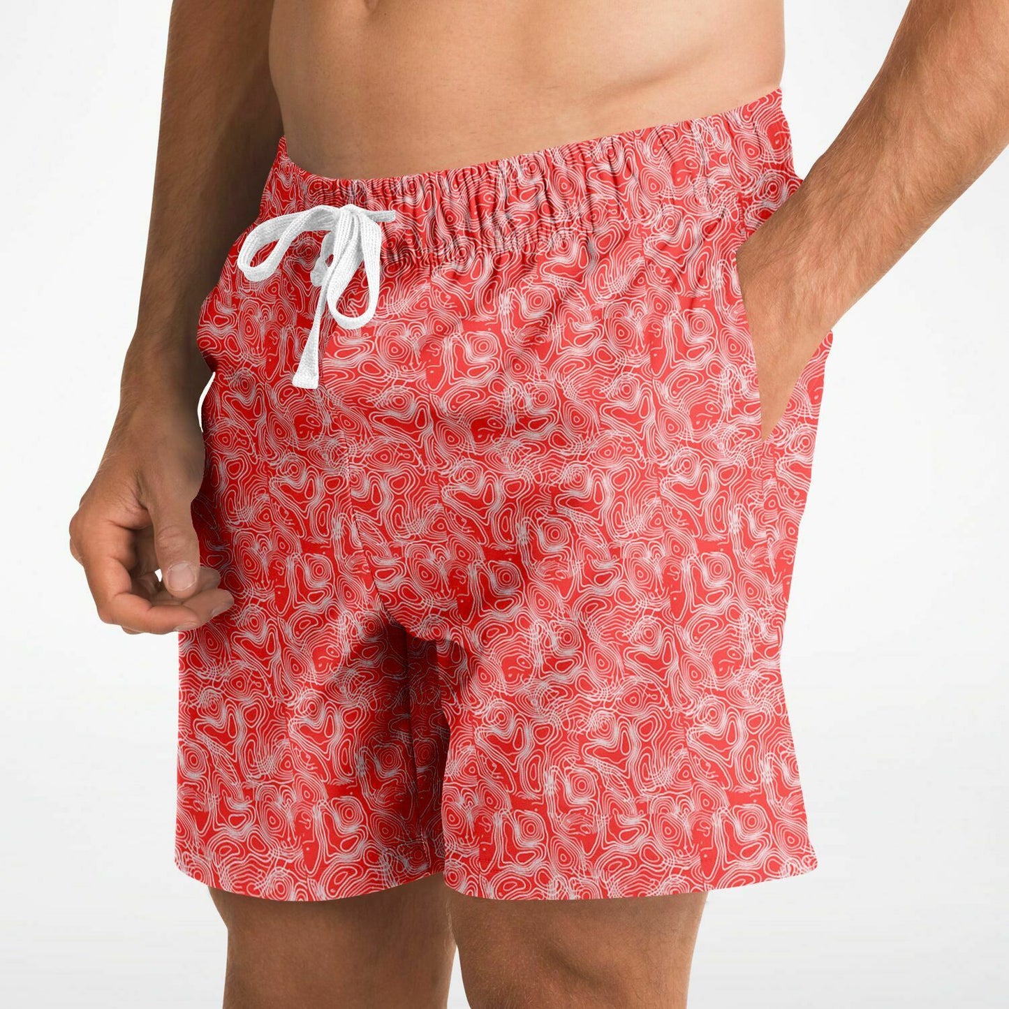Duntalk "Splash" Basketball Mid Shorts Cherry