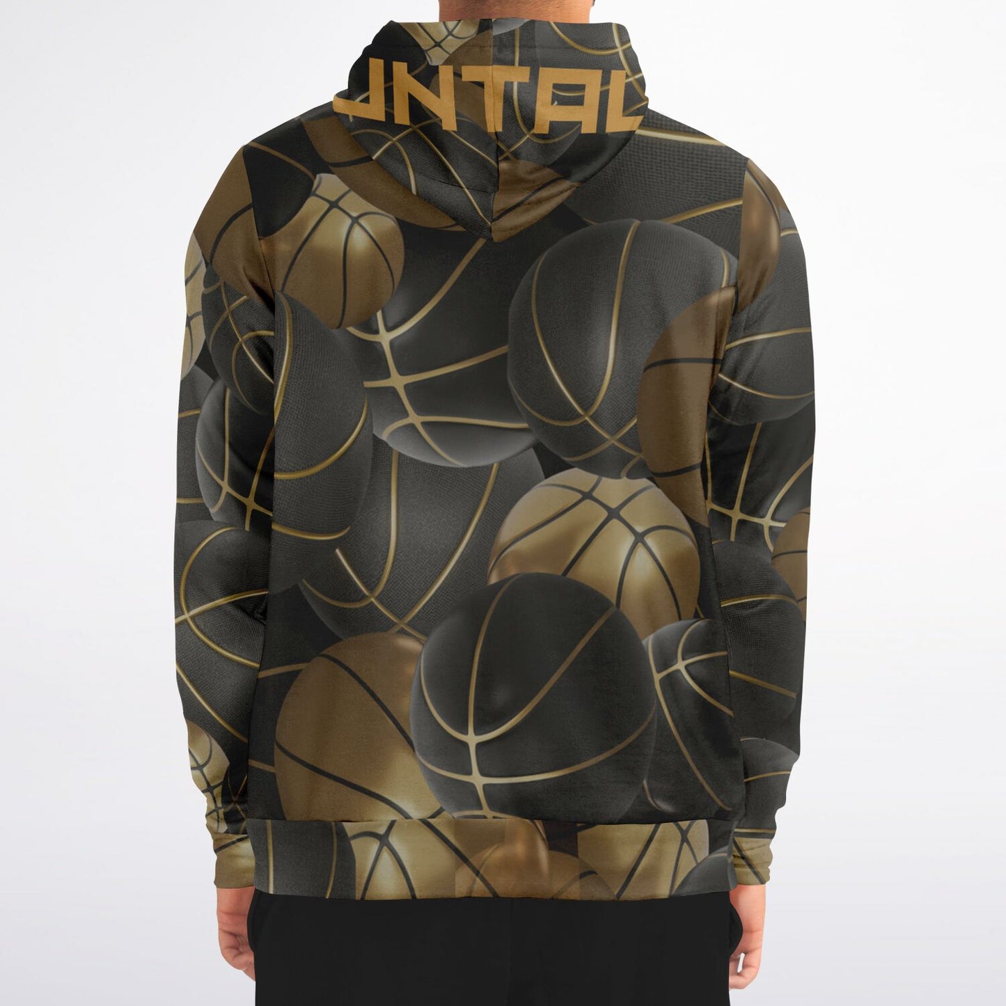 "Black Top" Basketball Zip-Up Hoodie - Black