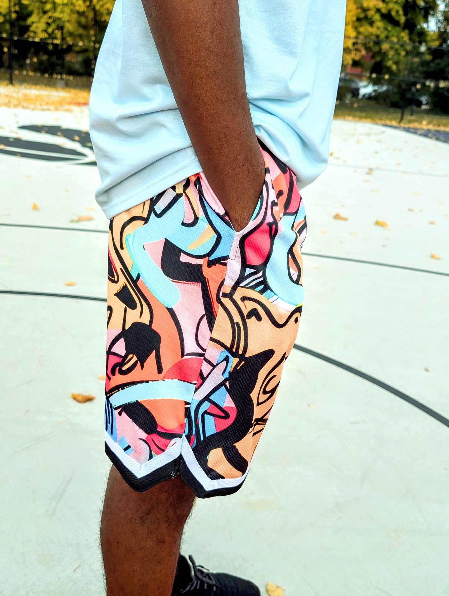 "One Stop" Basketball Classic Shorts - Blue2