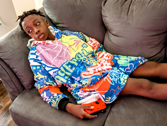 "Hustle" Basketball Hoodie Blanket