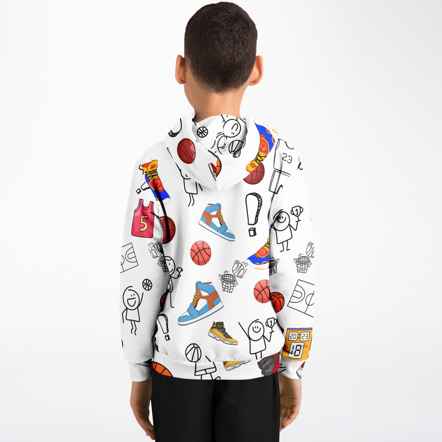 "Streetball" Youth Basketball Hoodie - White