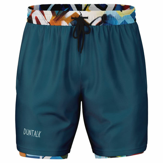 "One Stop" Basketball Unisex 2-in-1 Shorts - Blue