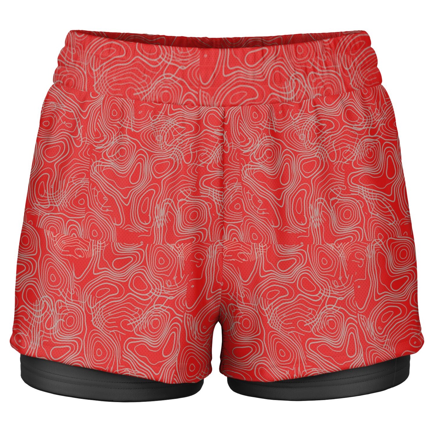 Duntalk "Splash" 2 in 1 Basketball Shorts - Red