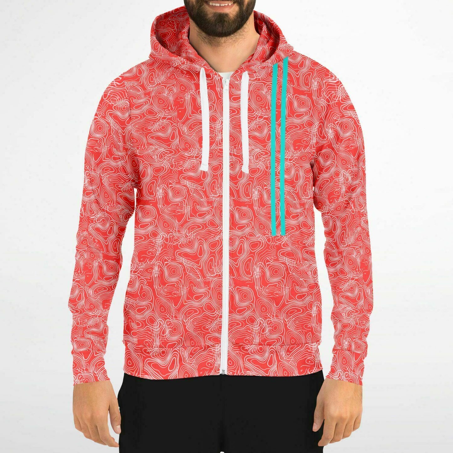Duntalk "Splash" Basketball Zip-Up Hoodie Red