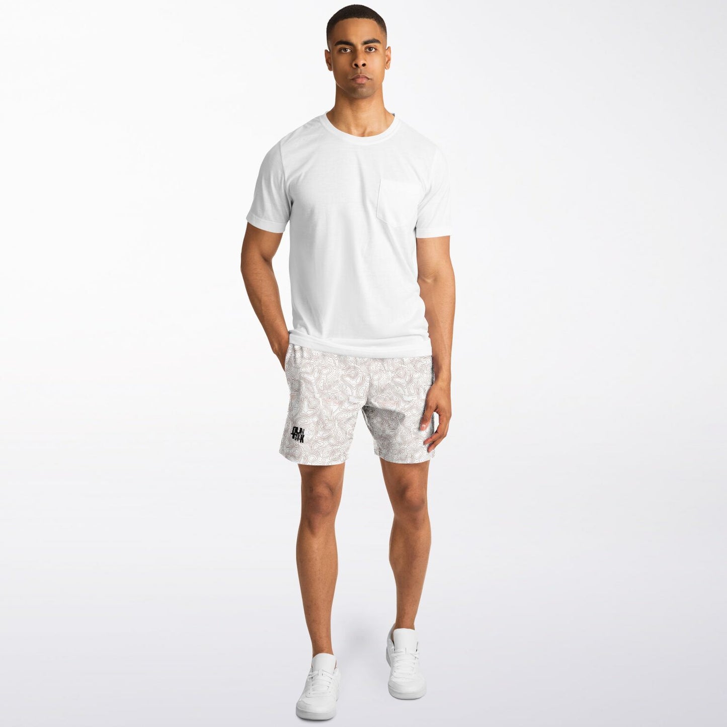 Duntalk "Splash" Basketball Mid Shorts White