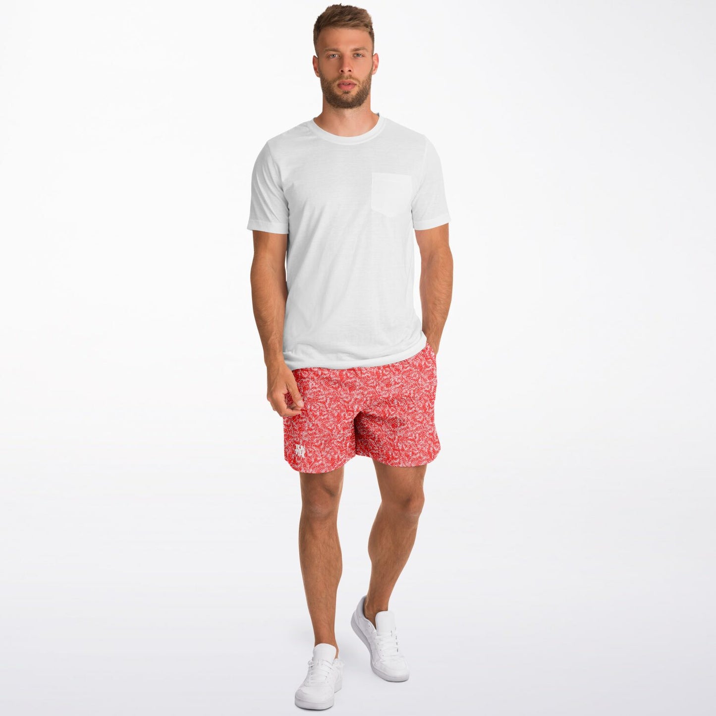 Duntalk "Splash" Basketball Mid Shorts Cherry