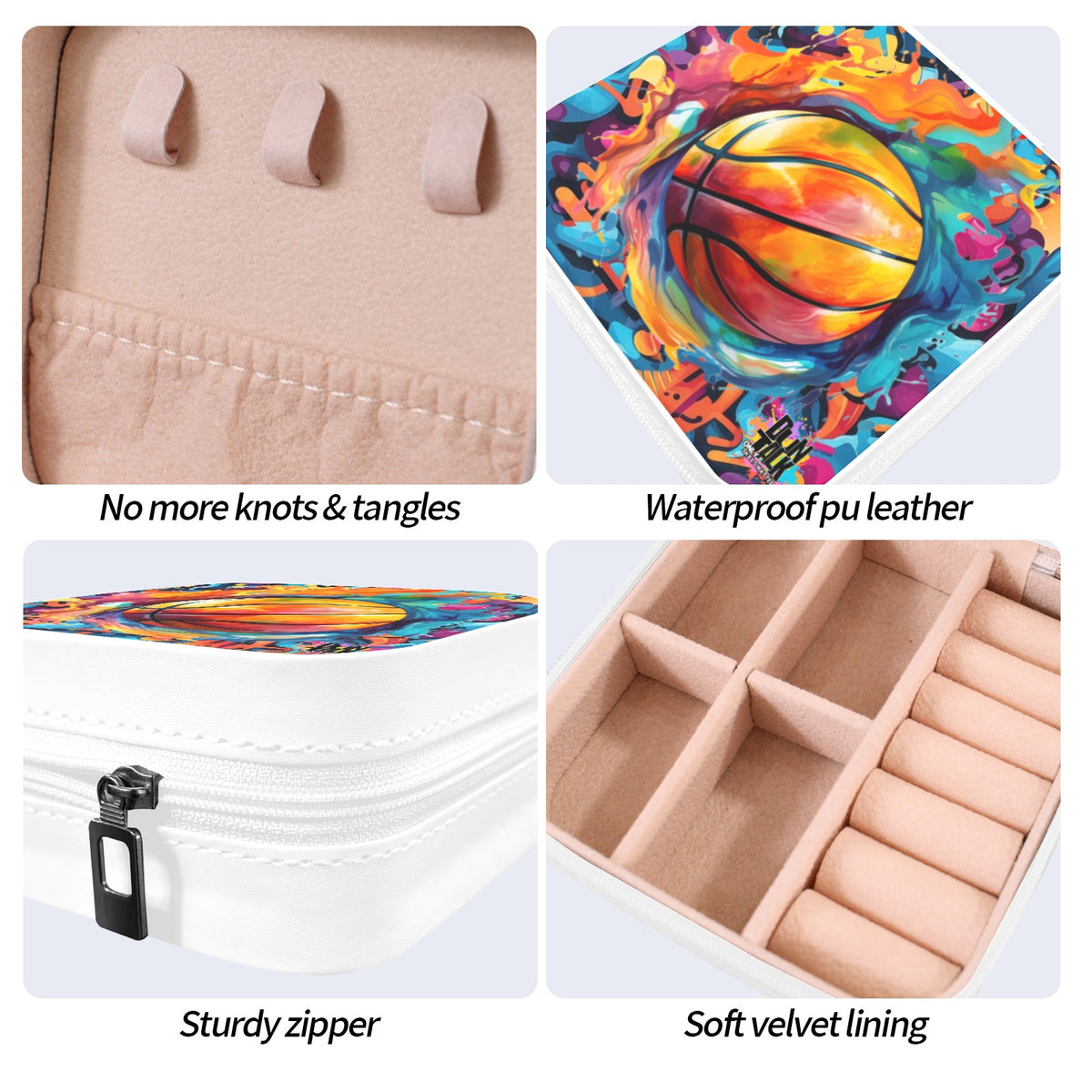 Paint Drip Lock Sports Travel Jewelry Box -5