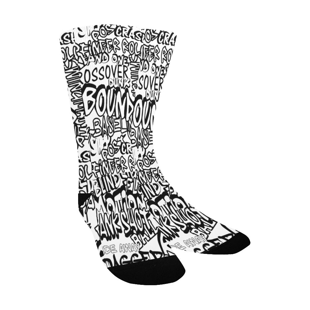 Duntalk "Ball All Day" Kid's Basketball Socks - White