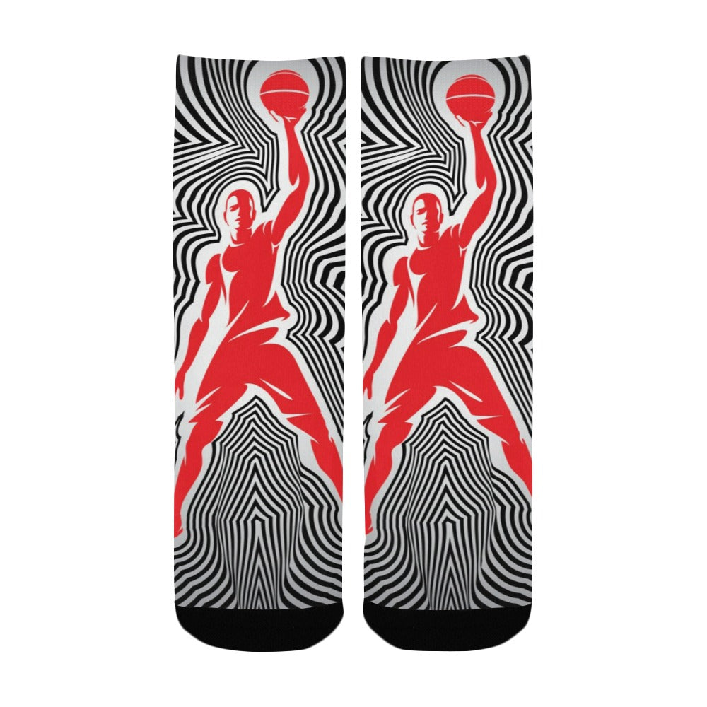 Duntalk "Vibes" Kid's Basketball Socks - Red