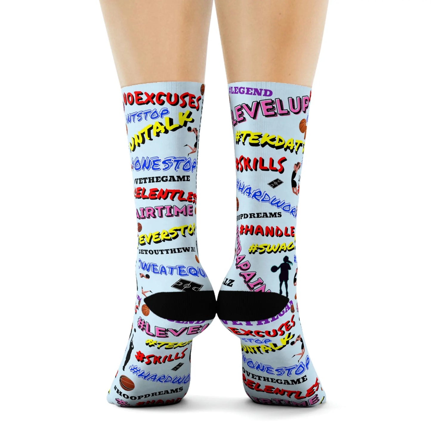 Duntalk "Hashtags" Girl's Basketball Socks - Blue