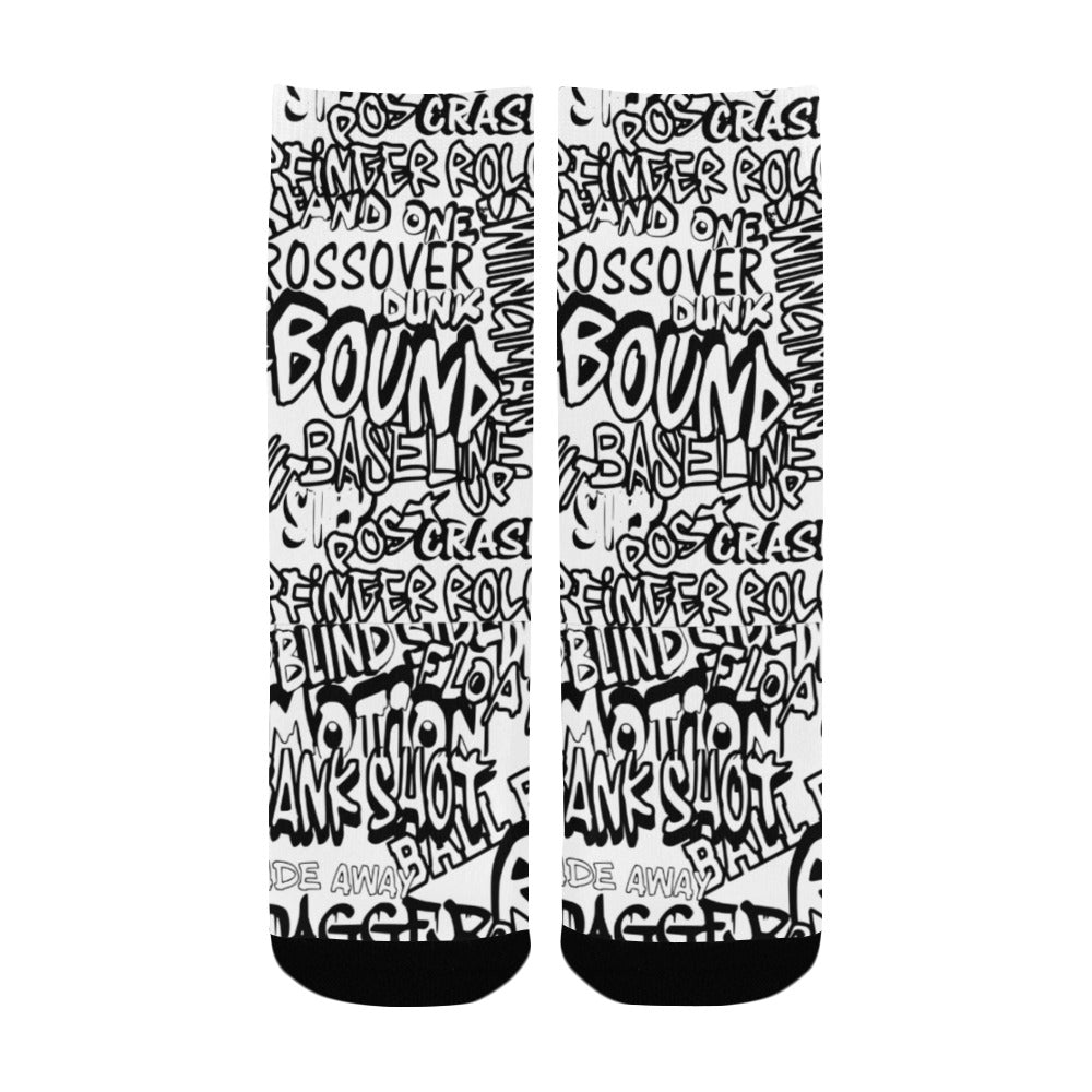 Duntalk "Ball All Day" Kid's Basketball Socks - White