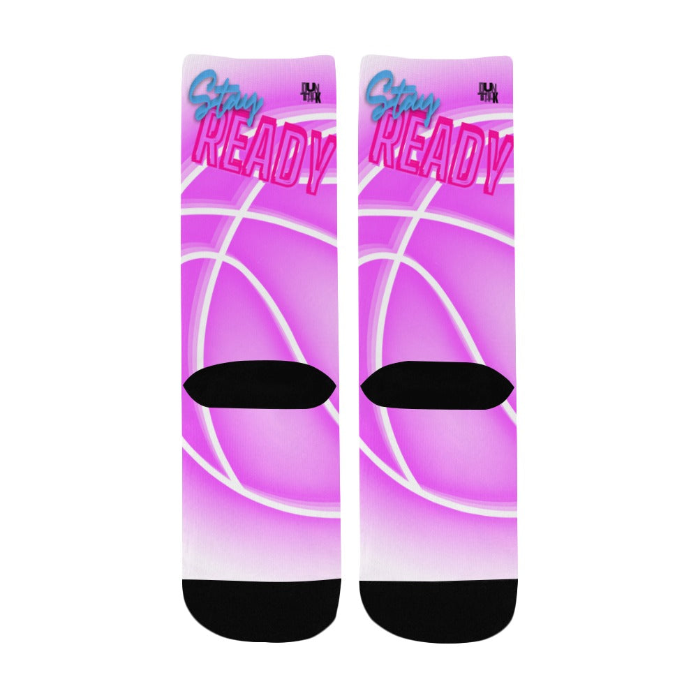Duntalk "Glow" Kid's Basketball Socks - Stay Ready Pink
