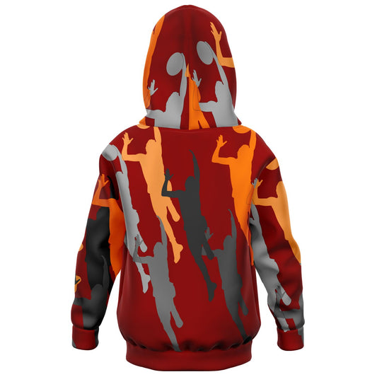 Duntalk "Body-a-Man" Boys Basketball Athletic Hoodie - Burgundy Subliminator