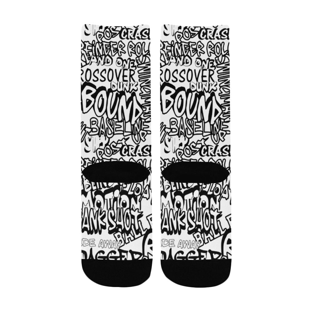 Duntalk "Ball All Day" Kid's Basketball Socks - White