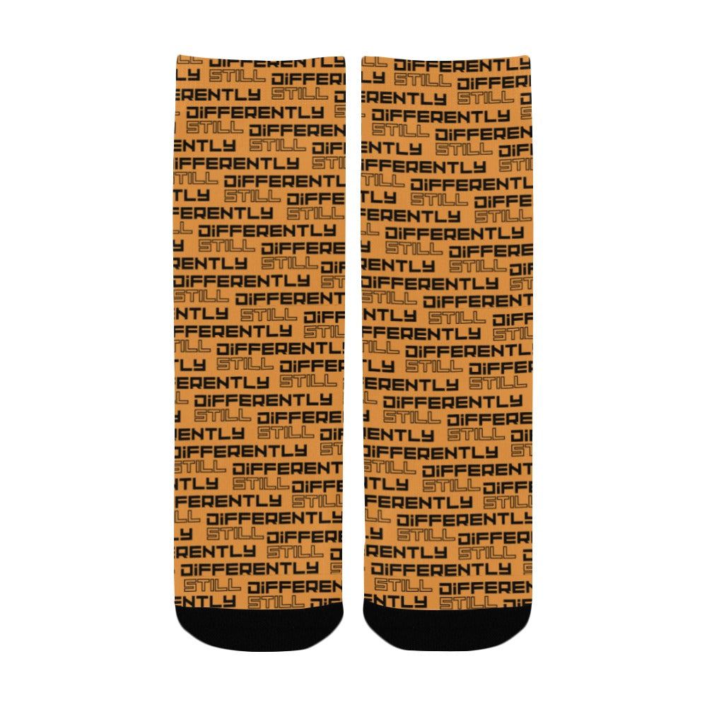 Duntalk "Differently" Kid's Basketball Socks - Orange