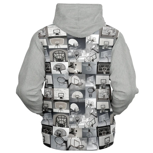 Duntalk "All Net" Basketball Athletic Zip-Up Hoodie - Grey Subliminator