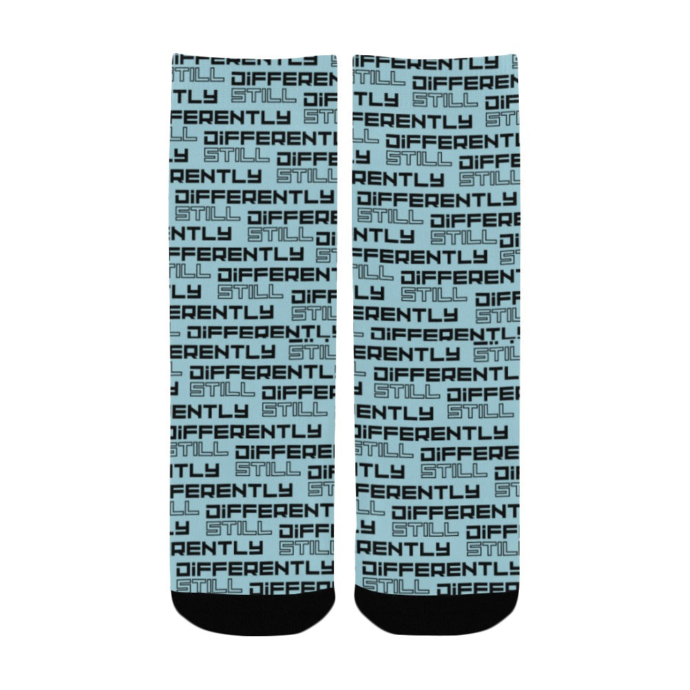Duntalk "Differently" Kid's Basketball Socks - Blue