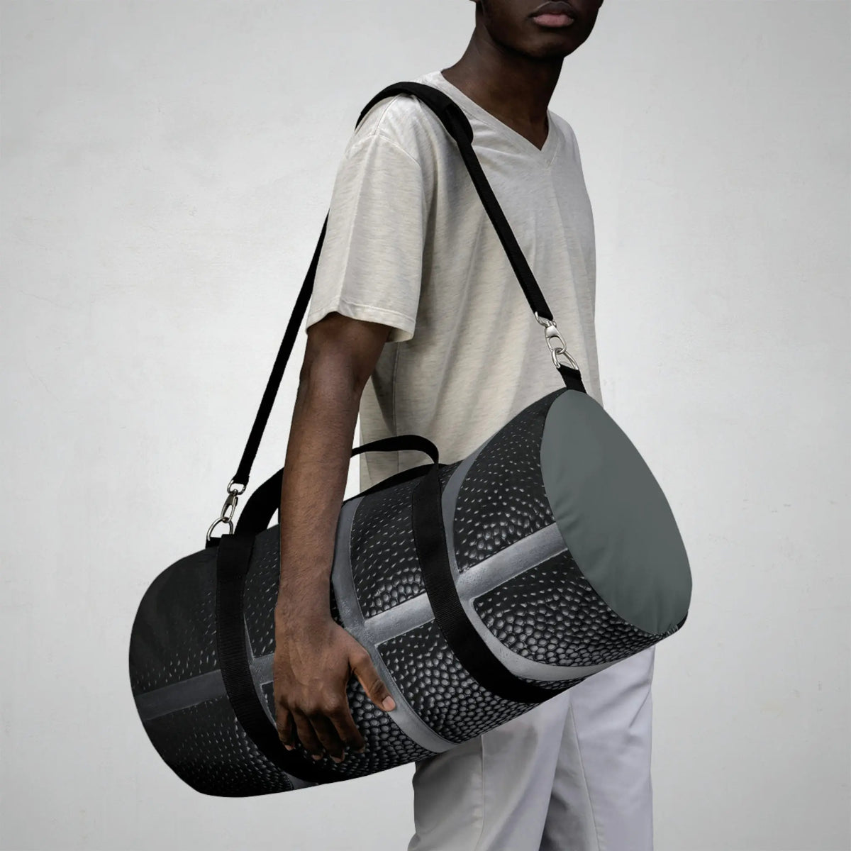 Duntalk "Leather" Canvas Basketball Duffle Bag Printify