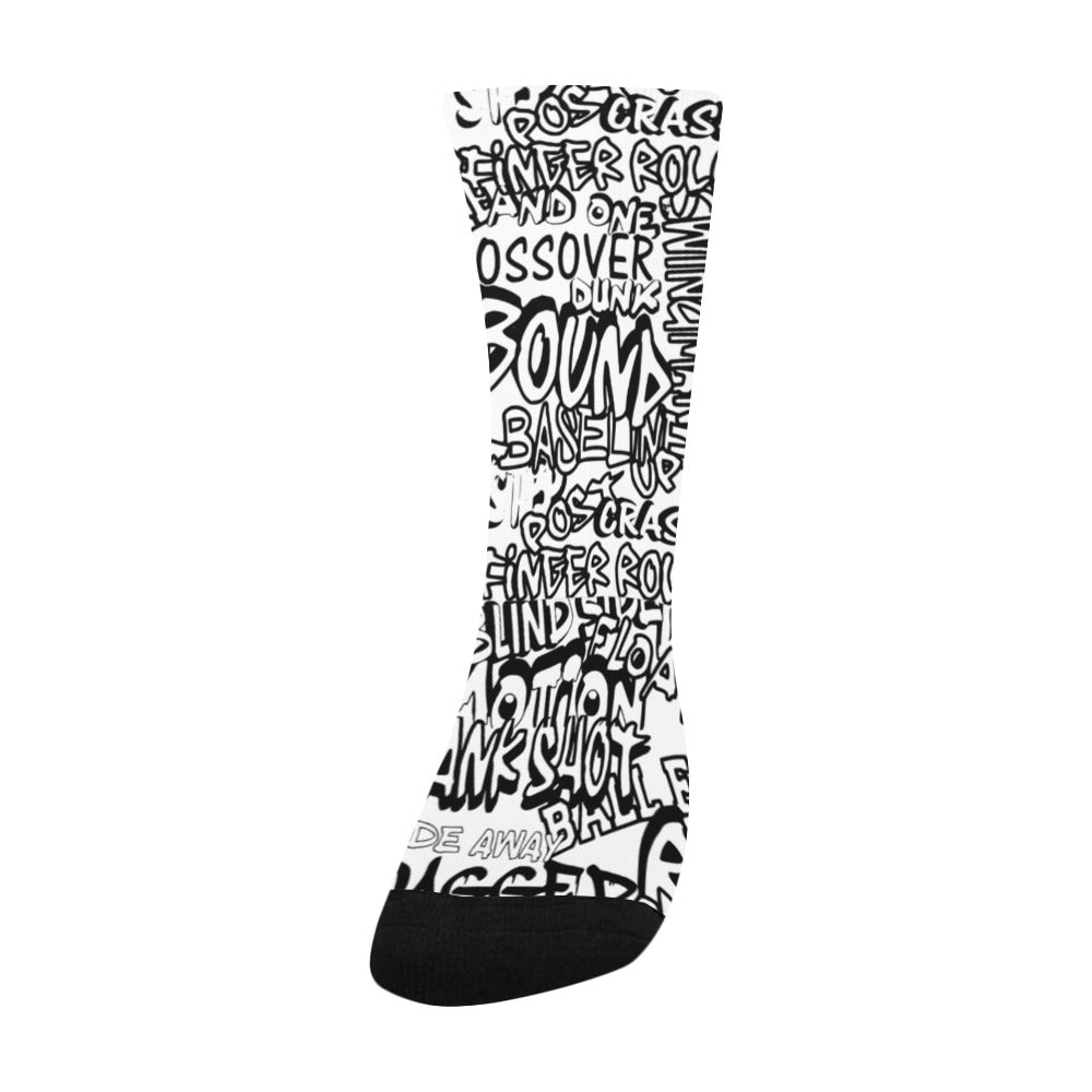Duntalk "Ball All Day" Kid's Basketball Socks - White