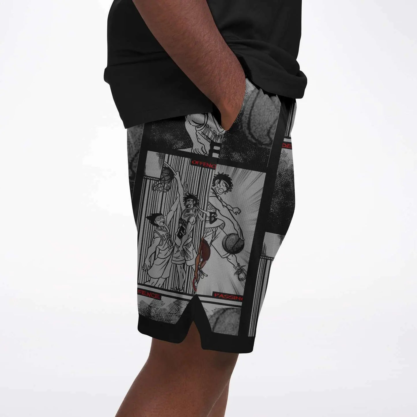 Duntalk "Anime" Basketball Shorts - Dark Mode Subliminator