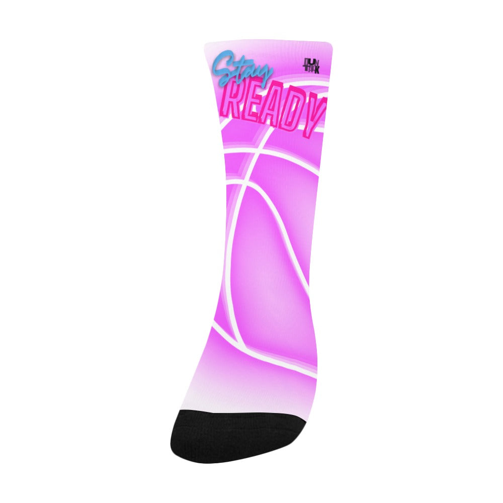 Duntalk "Glow" Kid's Basketball Socks - Stay Ready Pink