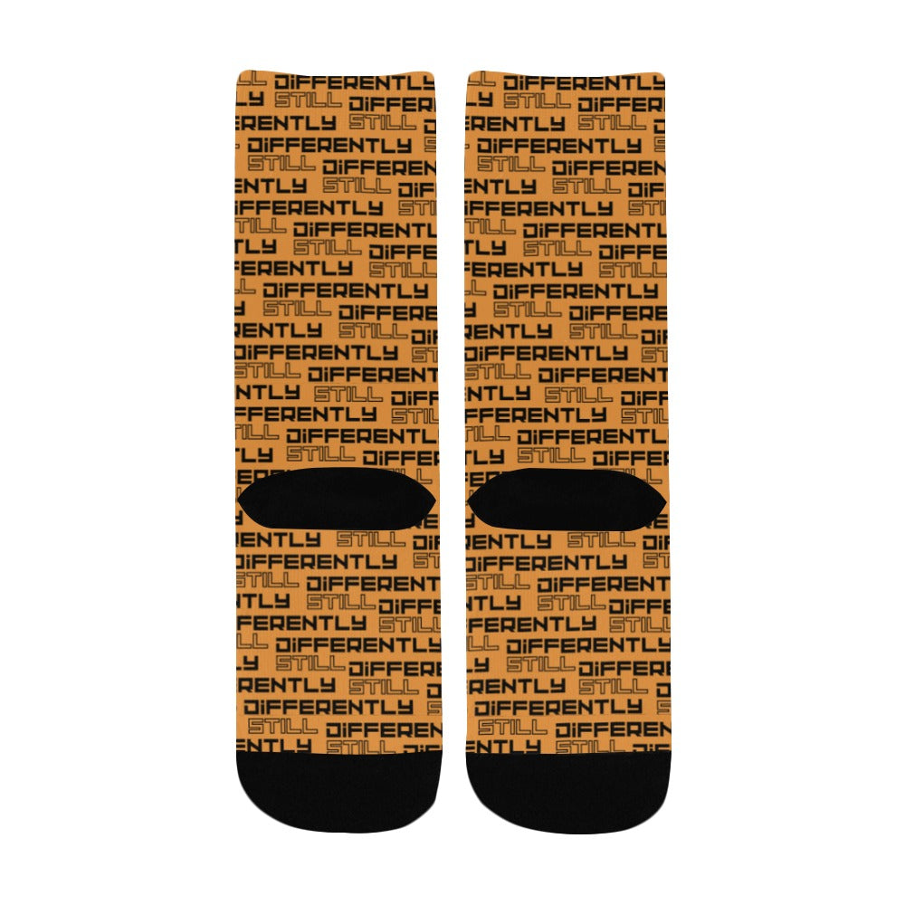 Duntalk "Differently" Kid's Basketball Socks - Orange