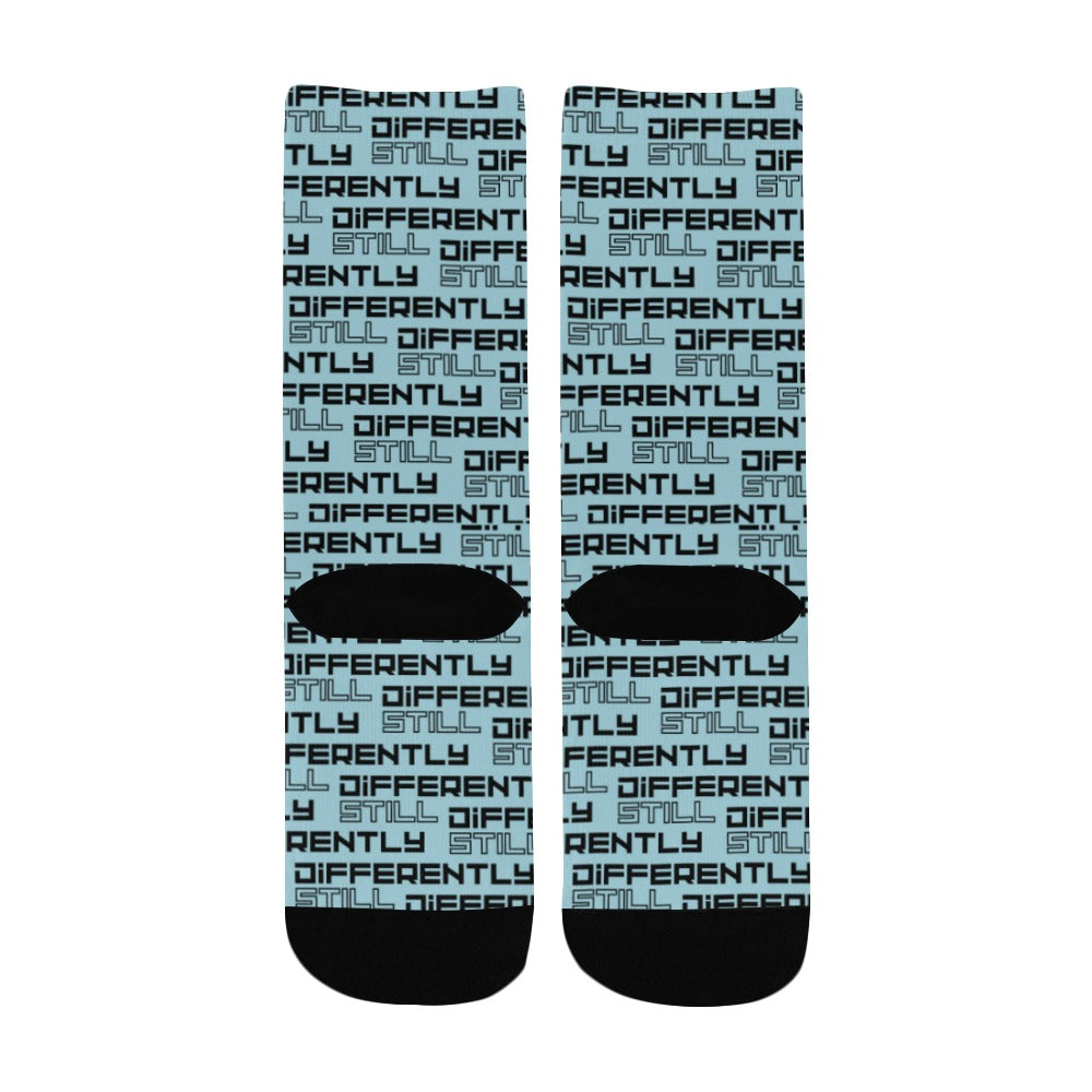 Duntalk "Differently" Kid's Basketball Socks - Blue