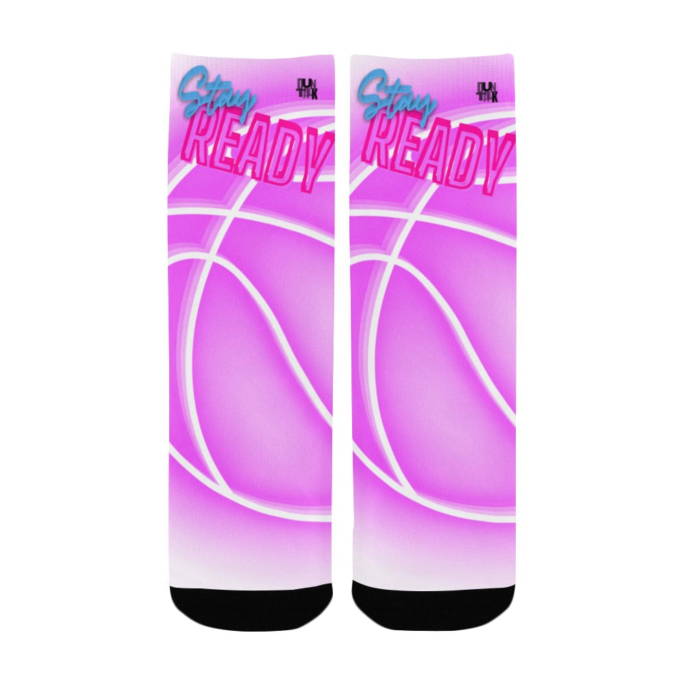 Duntalk "Glow" Kid's Basketball Socks - Stay Ready Pink